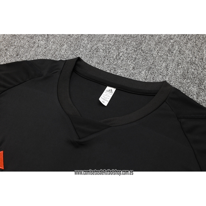 Chandal del Manchester United 23-24 Manga Corta Negro - Pantalon Corto